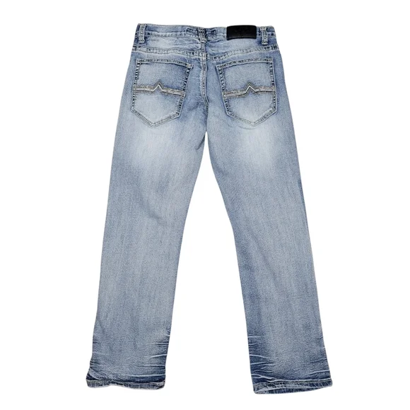 True Luck Men's Miles Straight Distressed Jeans Size 30/30 Casual Acid Wash - Picture 2 of 13